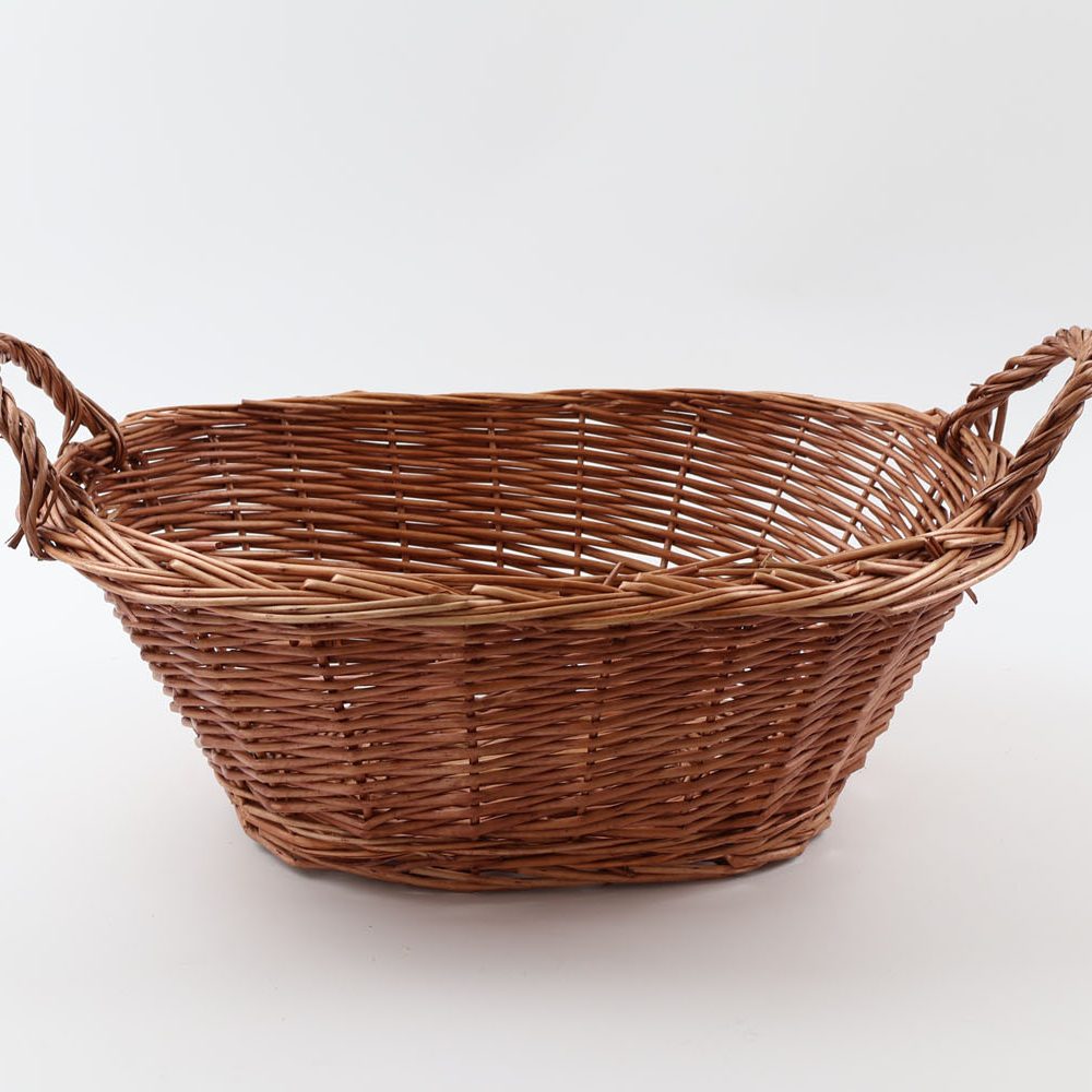 Stained oval willow baske